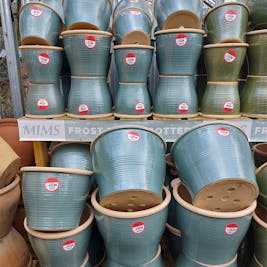 Glazed Teal Ring Planters