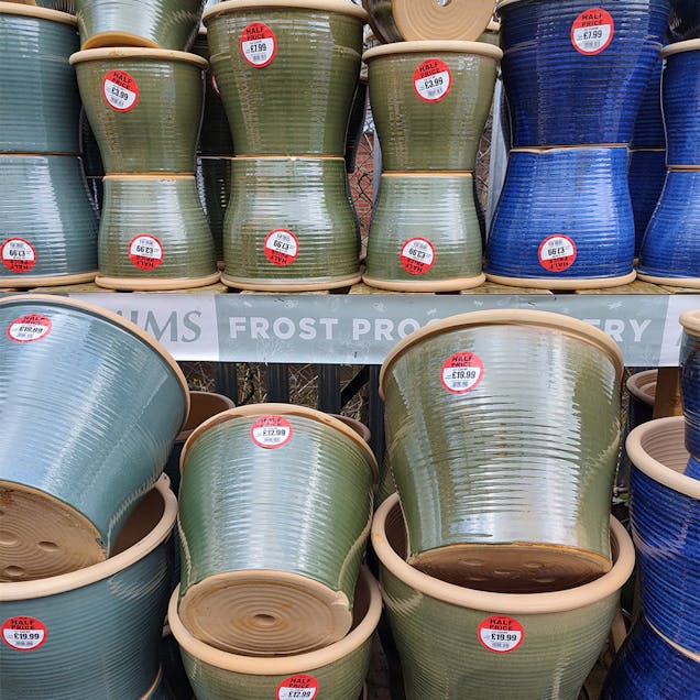 Glazed Green Ring Planters