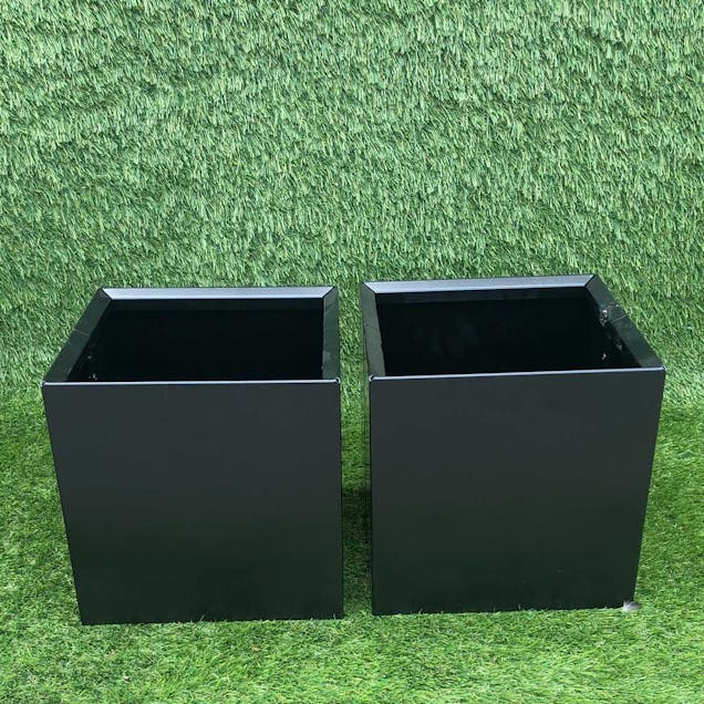 Black Powder Coated Metal Planter - Small