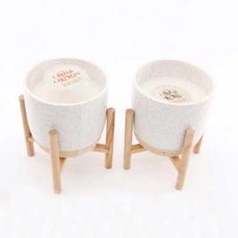 Natural Interior Candles on Stands - 12cm