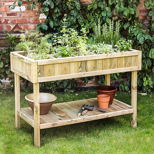 table herb planter