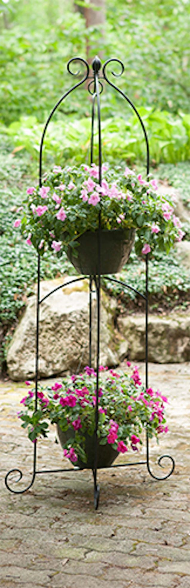 Scroll Top Double Basket Hanger